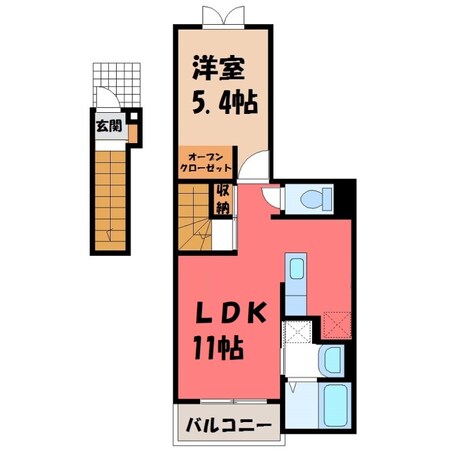 江曽島駅 徒歩4分 2階の物件間取画像